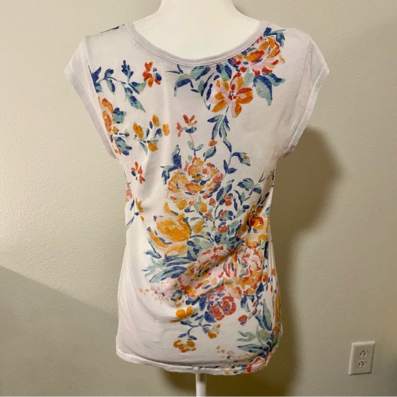 Anthropologie Meadow Rue Linen Blend Floral T-Shirt - Picture 4 of 13